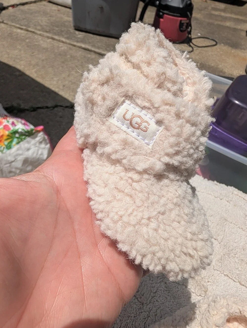 UGG Cream Sheepskin Slip-On Slippers Baby Size 2/3